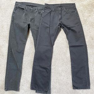 🔥Bundle🔥Levi's 502 & 514 Dark Gray Faded Black Denim Jeans Mens 32W x 34L
